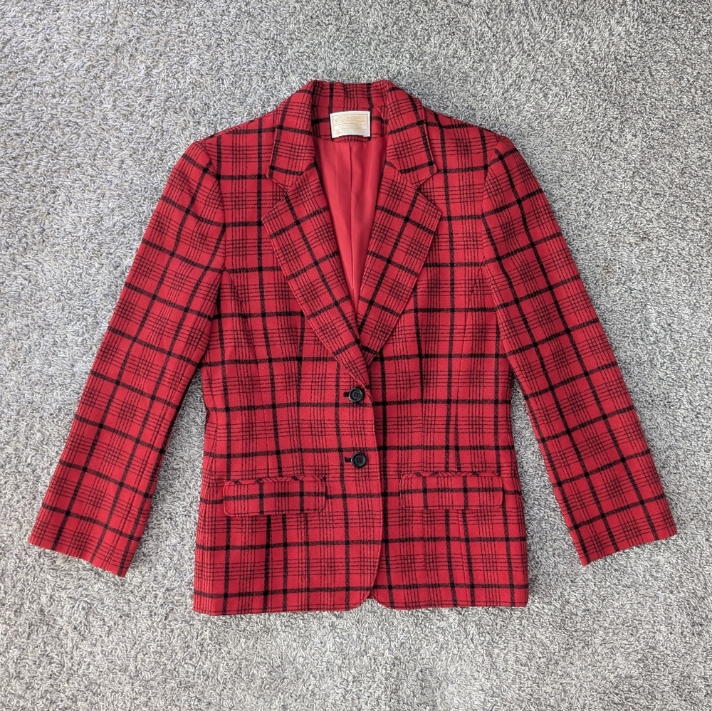 Pendleton plaid 100% Virgin Wool Blazer